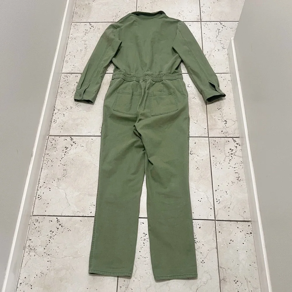 Z Supply Olive Utility Cotton Jumpsuit
